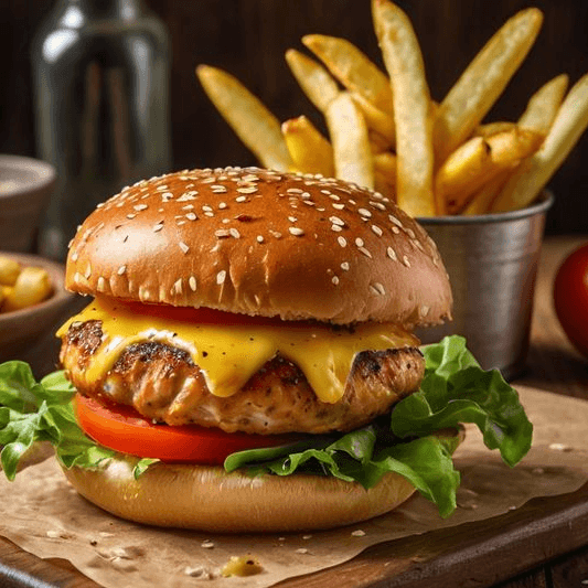 Burger De Pollo con Papas