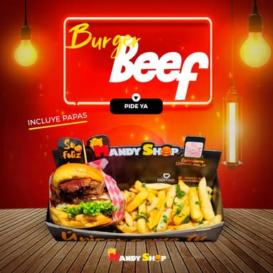 Burguer Beef (Incluye papas)