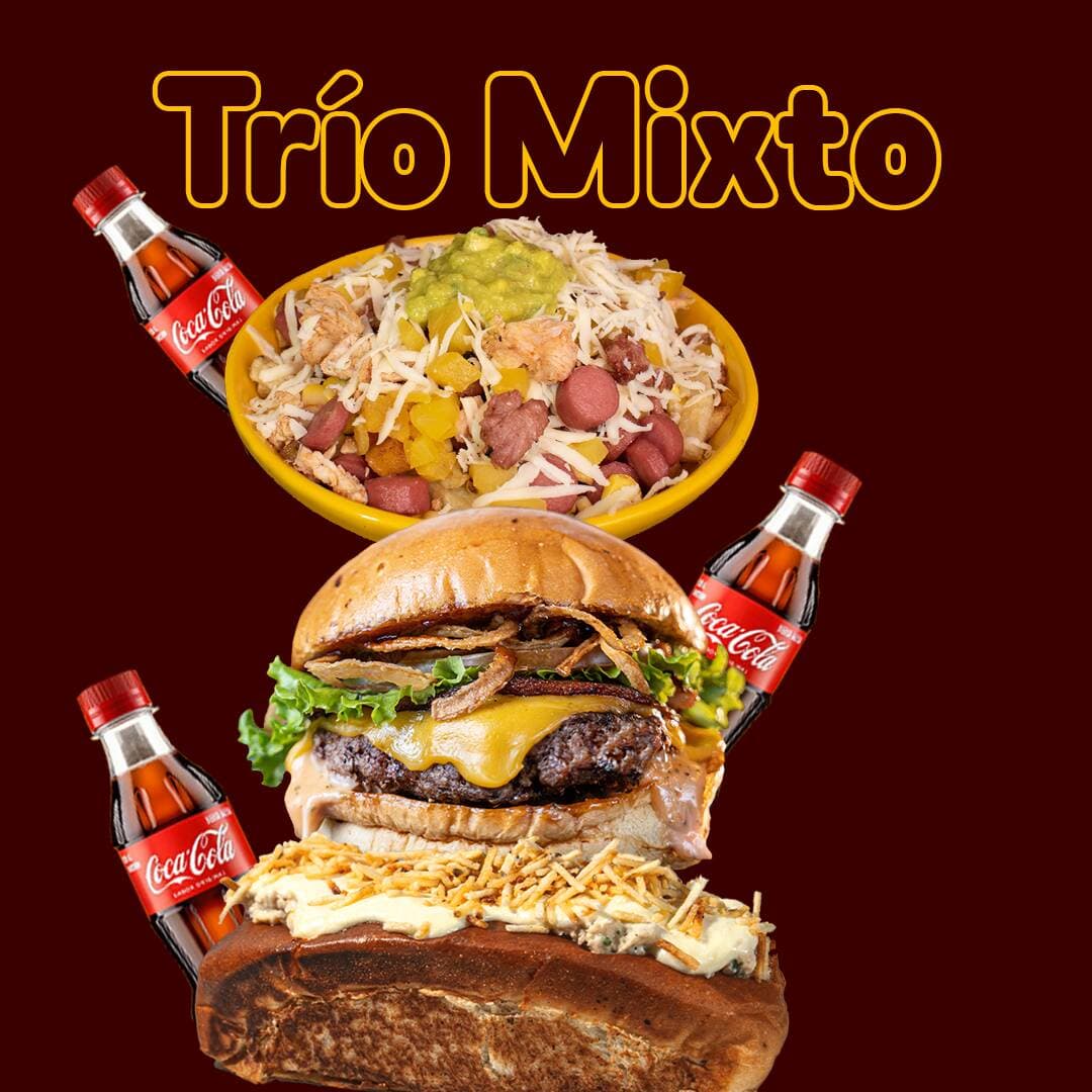 TRIO Mixto Sweet+Chikend+Desgranado con gaseosa