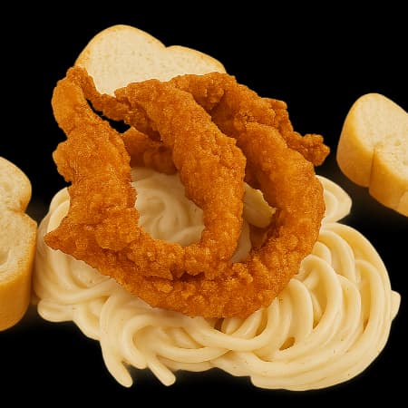 🍝🐔 Fetuccini Alfredo con Pollo Crispy