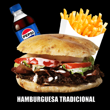 Hamburguesa, Papas y Refresco