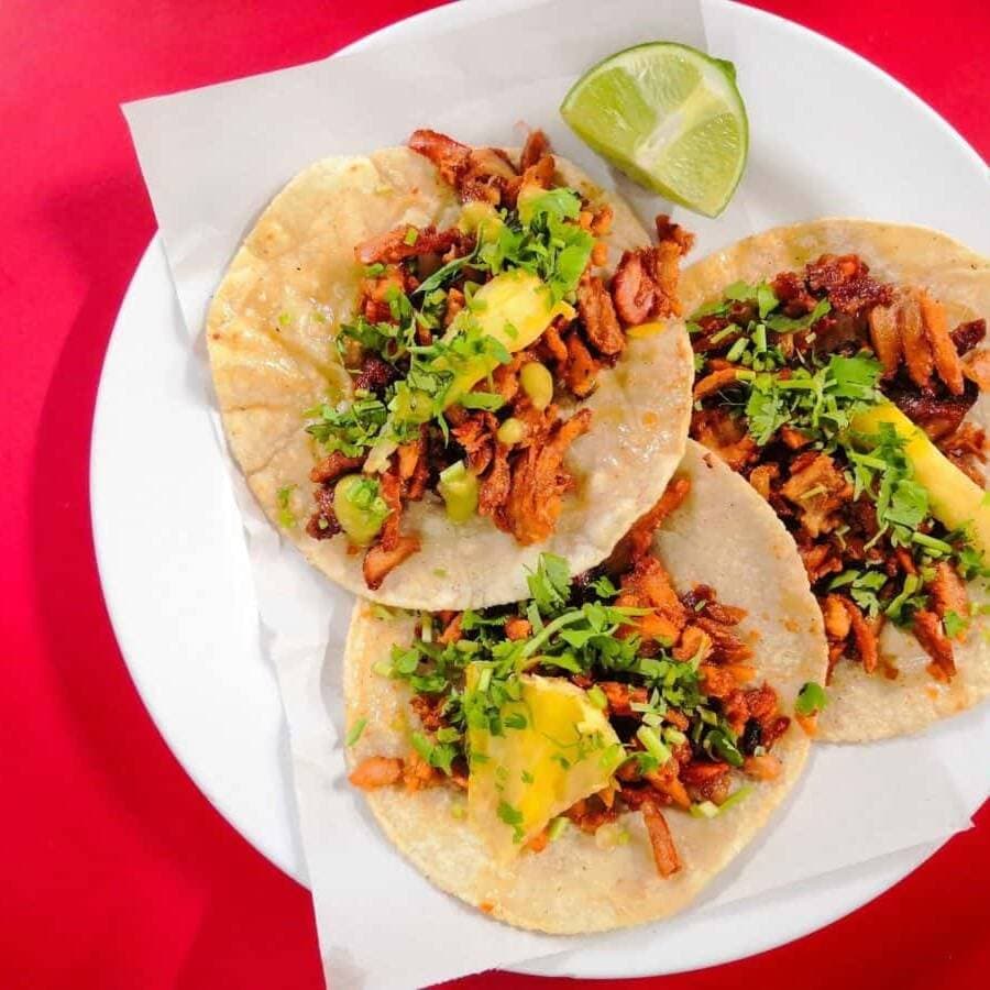 TACO AL PASTOR SIN CEBOLLA Y TORTILLA DE HARINA