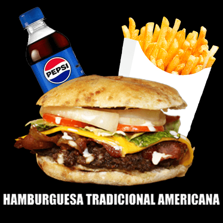 Hamburguesa Americana+Papas+Refresco