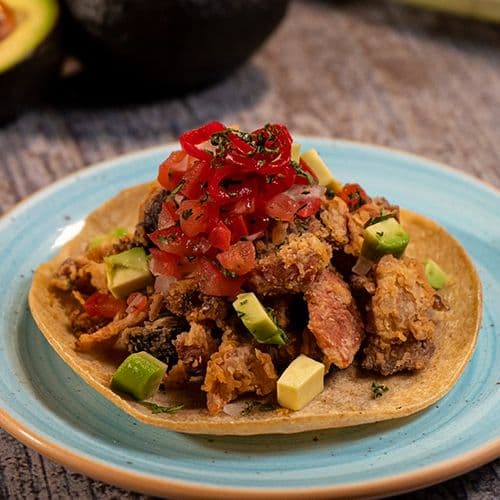Taco de chicharrón de pulpo