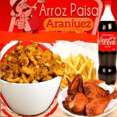 Arroz Paisa Familiar + Pollo Frito + Papas y Gaseo