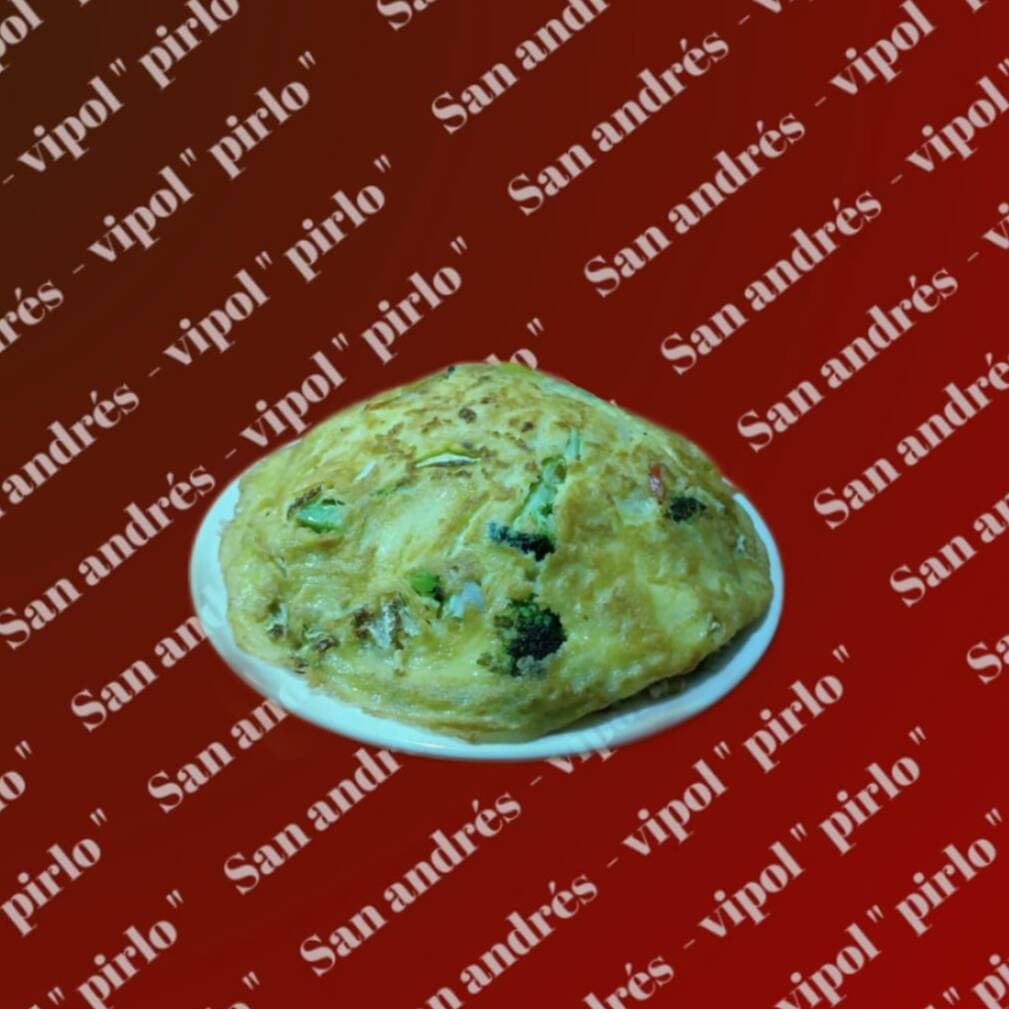 Tortilla de Verduras con Arroz Blanco