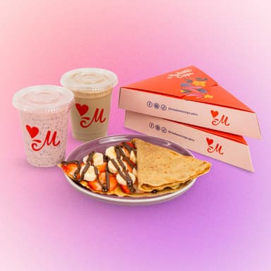 Combo para Dos: 2 Crepes más 2 Shakes 12 oz