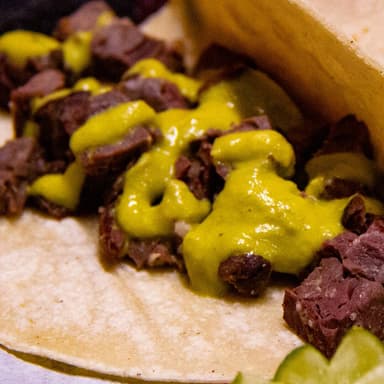 Taco de Bofe de Res.