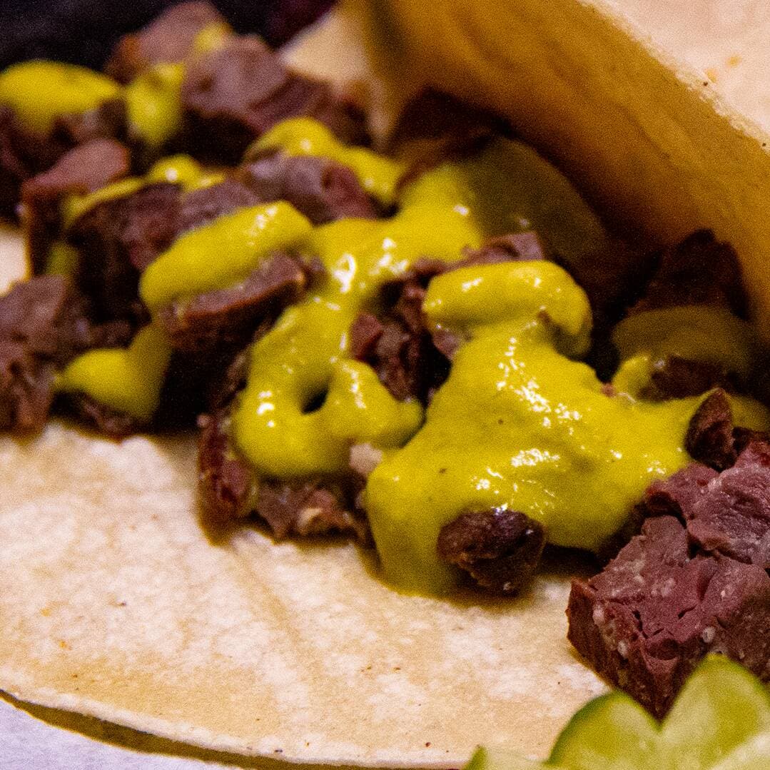 Taco de Bofe de Res.