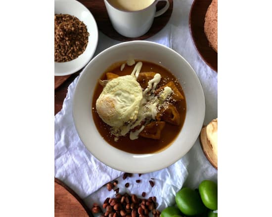 Chilaquiles rellenos papa carne