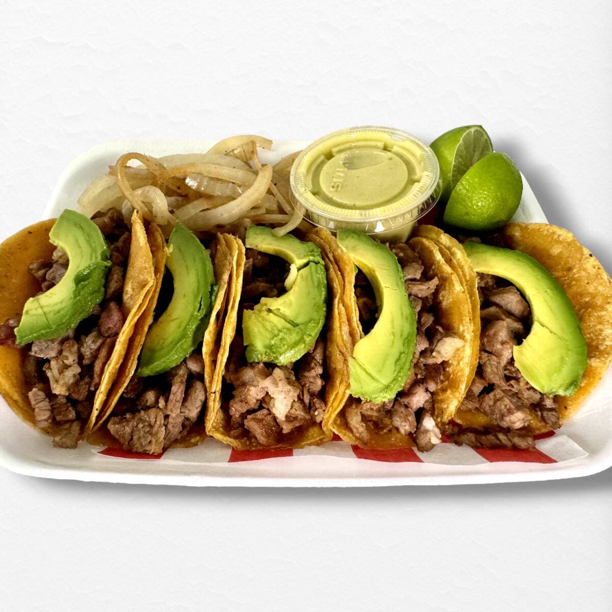 Tacos de Sirloin en Maiz con Aguacate