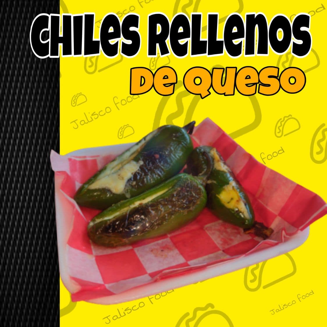 Orden de 3 chiles rellenos con queso