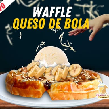 Waffle Belga de Queso de Bola
