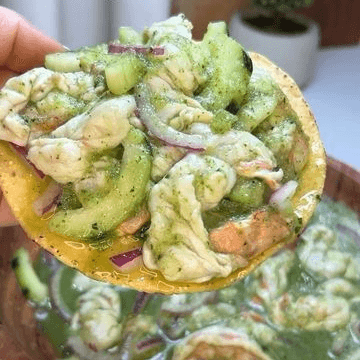 Tostada Aguachile de Camaron