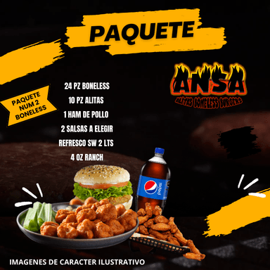 PAQUETE #2 DE BONELESS