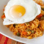 Arroz con 2 Huevos Estrellados