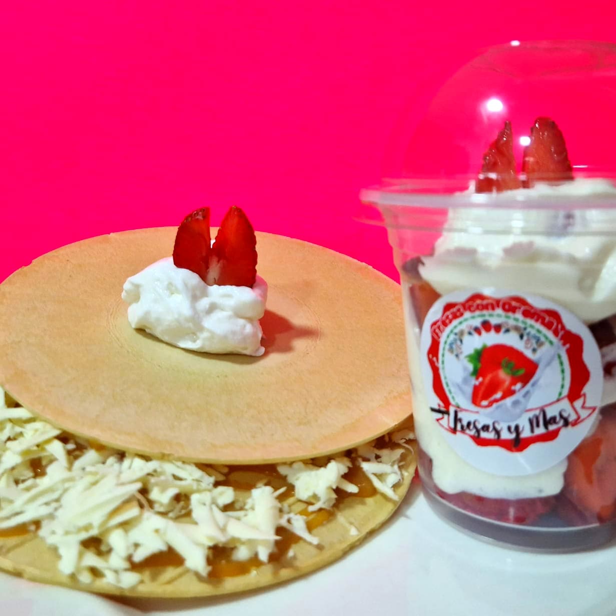 Combo 1: Fresa con crema 9onz + Oblea Rellena