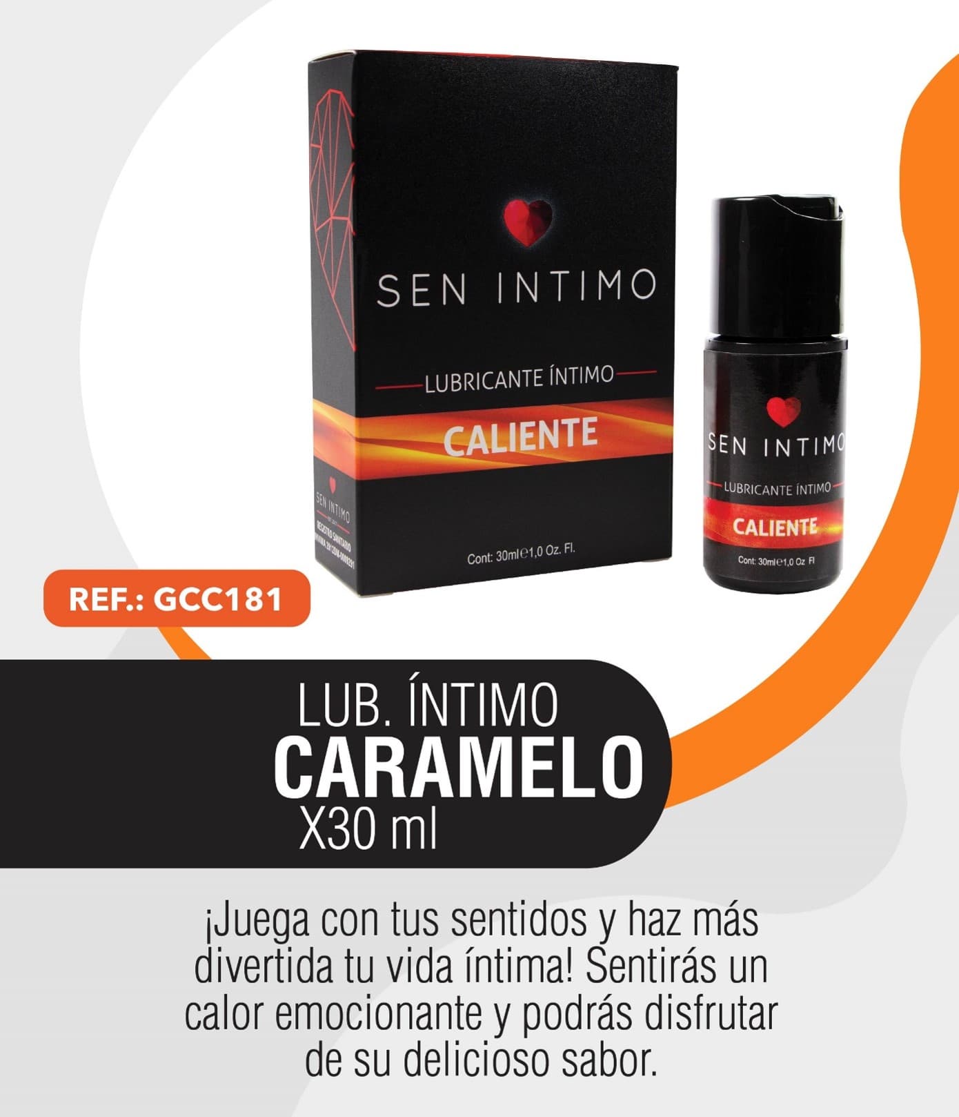 Sen intimo lubricante caliente sabor a caramelo