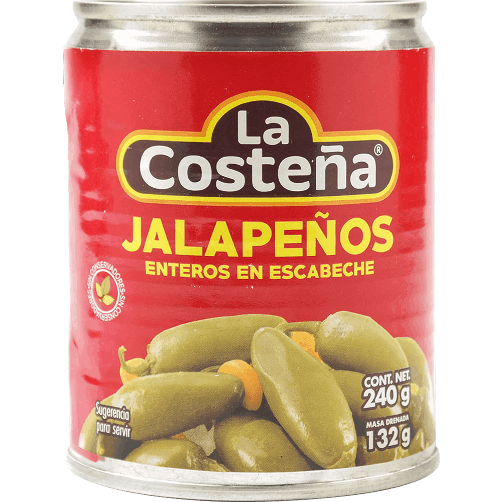 CHILES JALAPENOS ENTEROS LA COSTENA 240GR