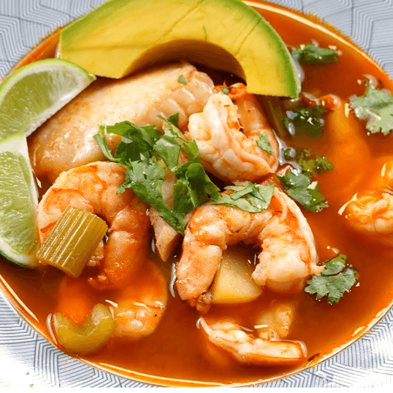 CALDO DE ROBALO C/CAMARONES