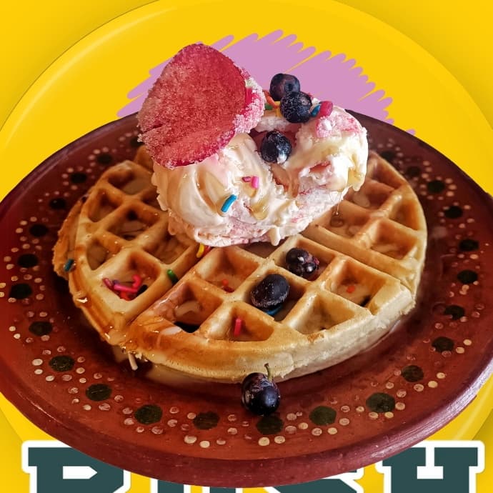 Waffle Sencillo Con Helado