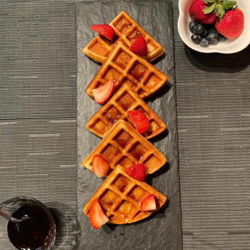 Waffles con Fresas