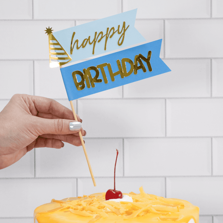 Cake Topper Bandera Azul