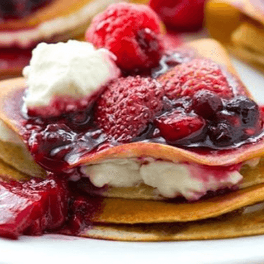 Crepas de Queso y Frutos Rojos 3 pzas