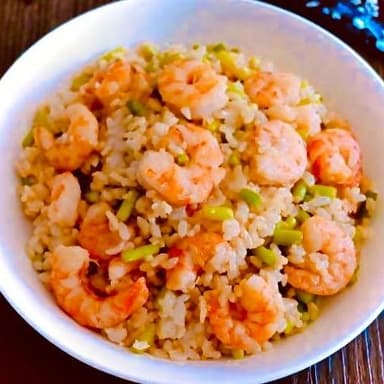 Plato Grande Arroz Frito Con Camaron