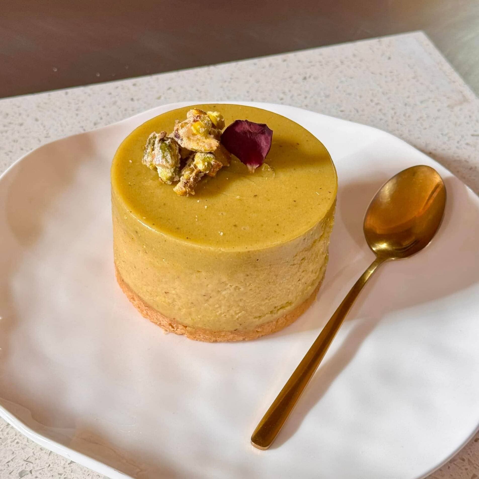 Cheesecake Horneado Individual De Pistacho Iraní