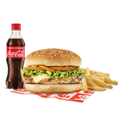 Combo hamburguesa  kokoriko a la plancha