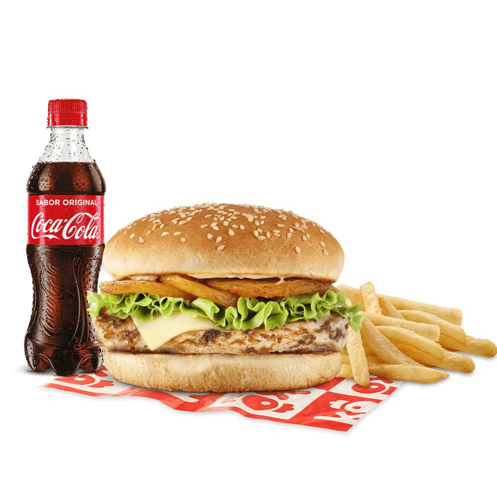 Combo hamburguesa  kokoriko a la plancha
