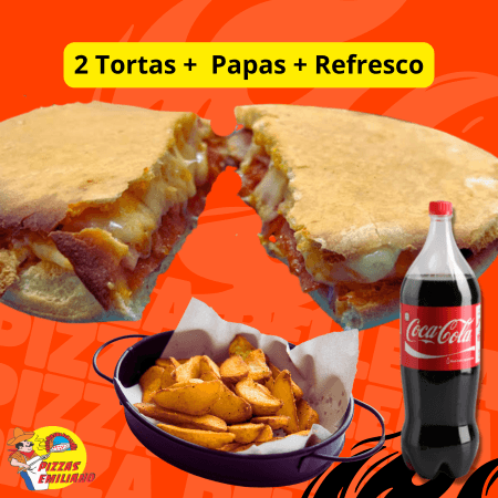 Combo: 2 Tortas Pepperoni + 1 Papas + 1 Refresco
