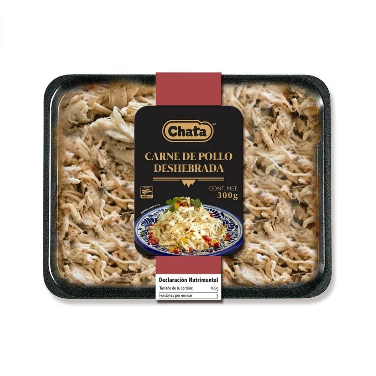 DESHEBRADA DE POLLO 300G CHAROLA