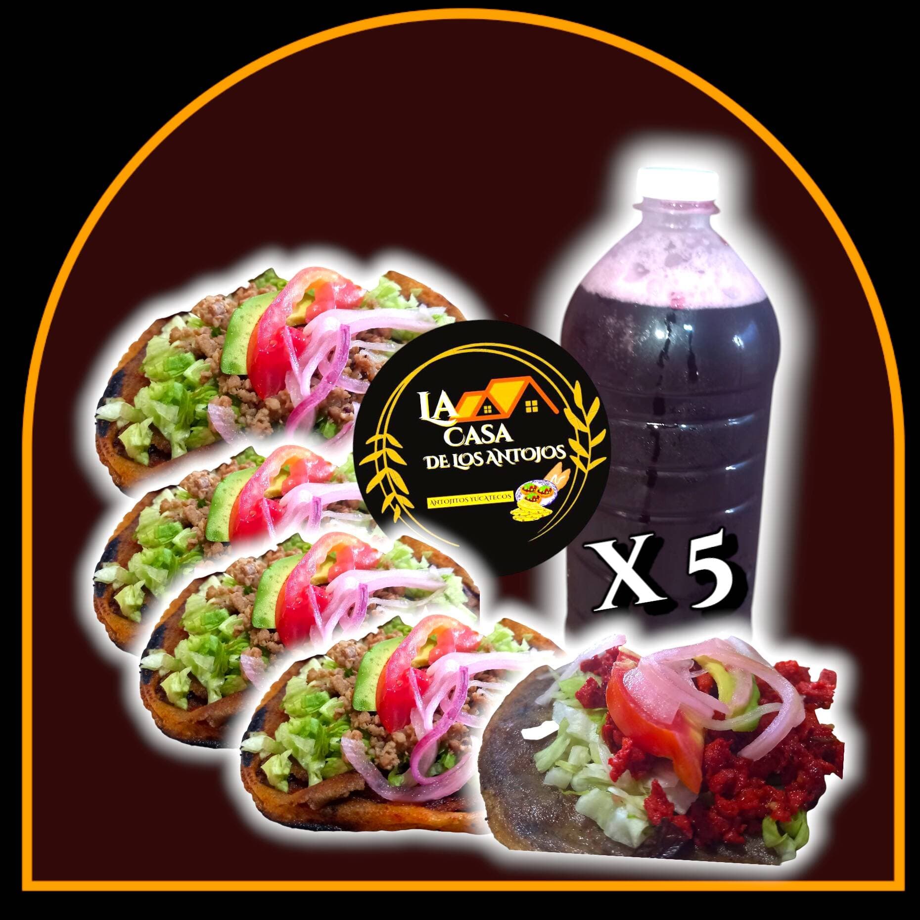 Panucho ×5 + Agua