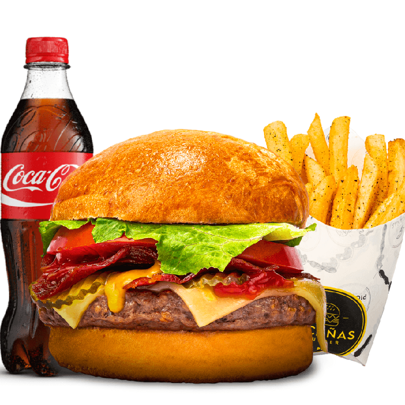"Combo Coca Cola" Hamburguesa Sen+Coca Cola+ Papas