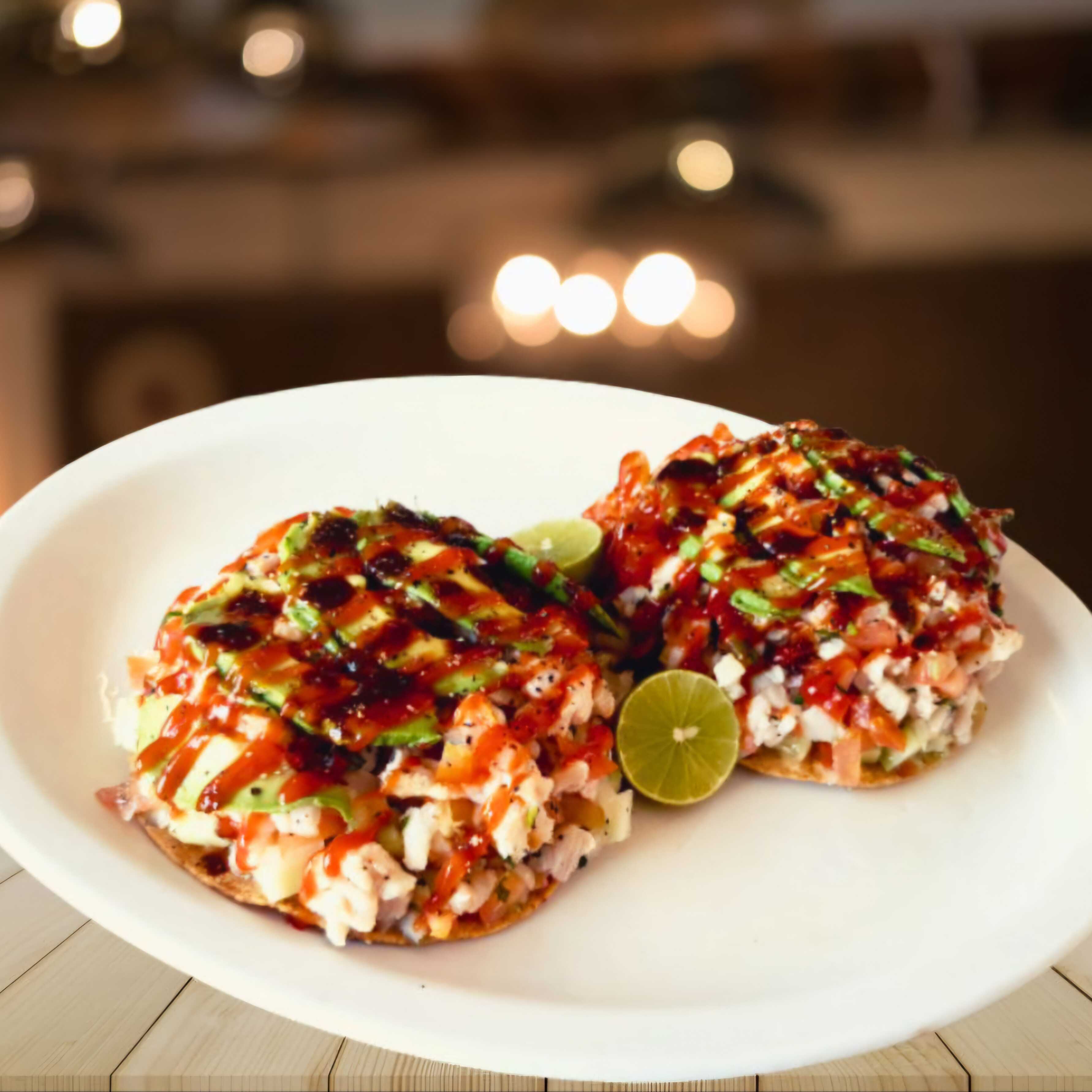 (2) Tostadas Ceviche de Pescado