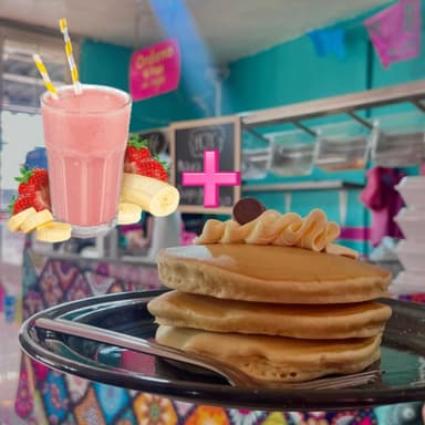 Desayuno + Licuado Fresa o Plátano