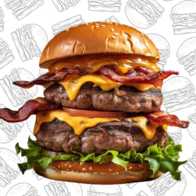 Hamburguesa Doble Carne de Res Premium y Papas Fra