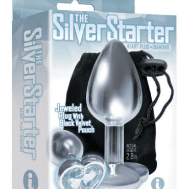 The 9’s, Silver Starter Heart Bejeweled – White