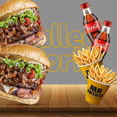 DUO Burgers Mr Pulled Pork con Gaseosa