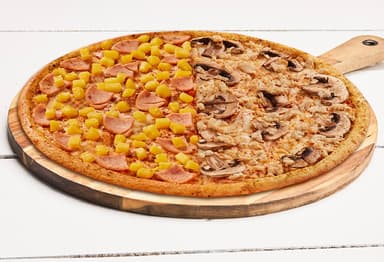 Pizza por Mitades Extra Grande.