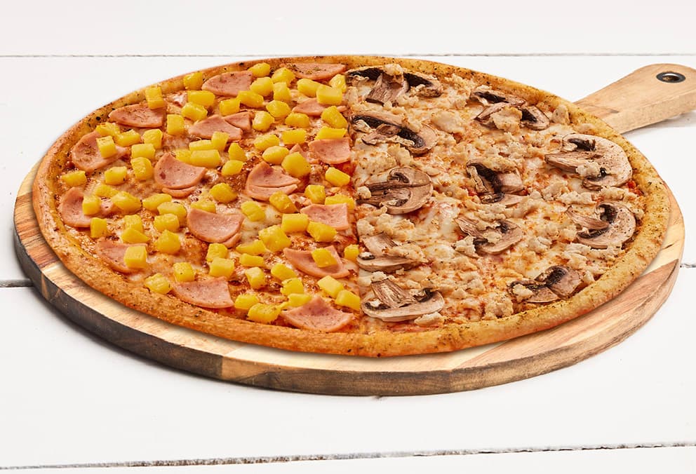 Pizza por Mitades Extra Grande.