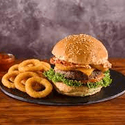 Combo Hamburguesa Tradicional + Aros de Cebolla