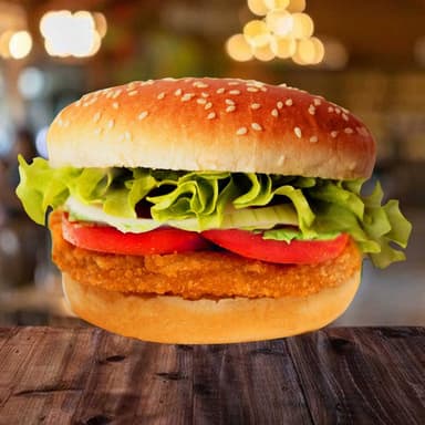 Hamburguesa de Pollo con Papas a la Francesa