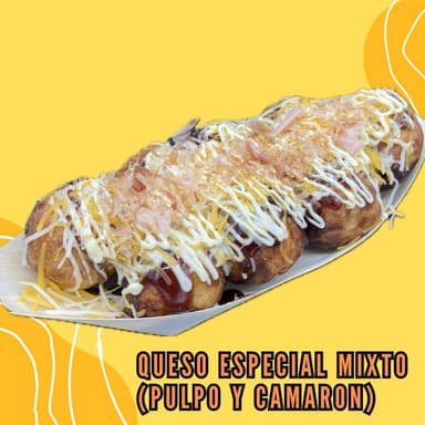 TAKOYAKI QUESO ESPECIAL MIXTO CHICO(6PZ)