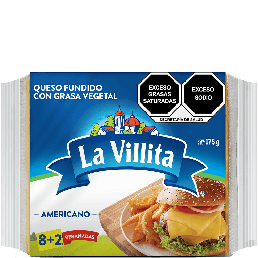 QUESO AMERICANO LA VILLITA 175 GRS PAQUETE