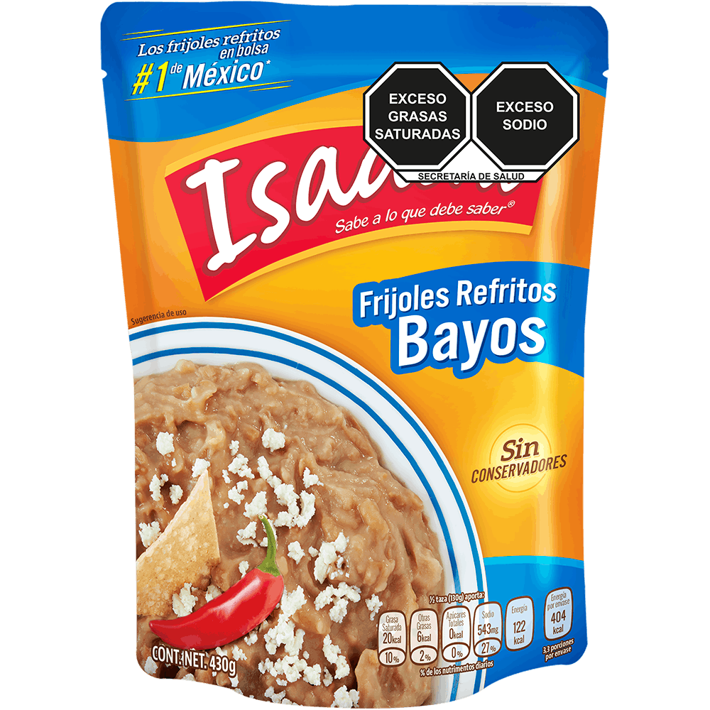 FRIJOLES REFRITOS BAYOS ISADORA VERDE VALLE 430G