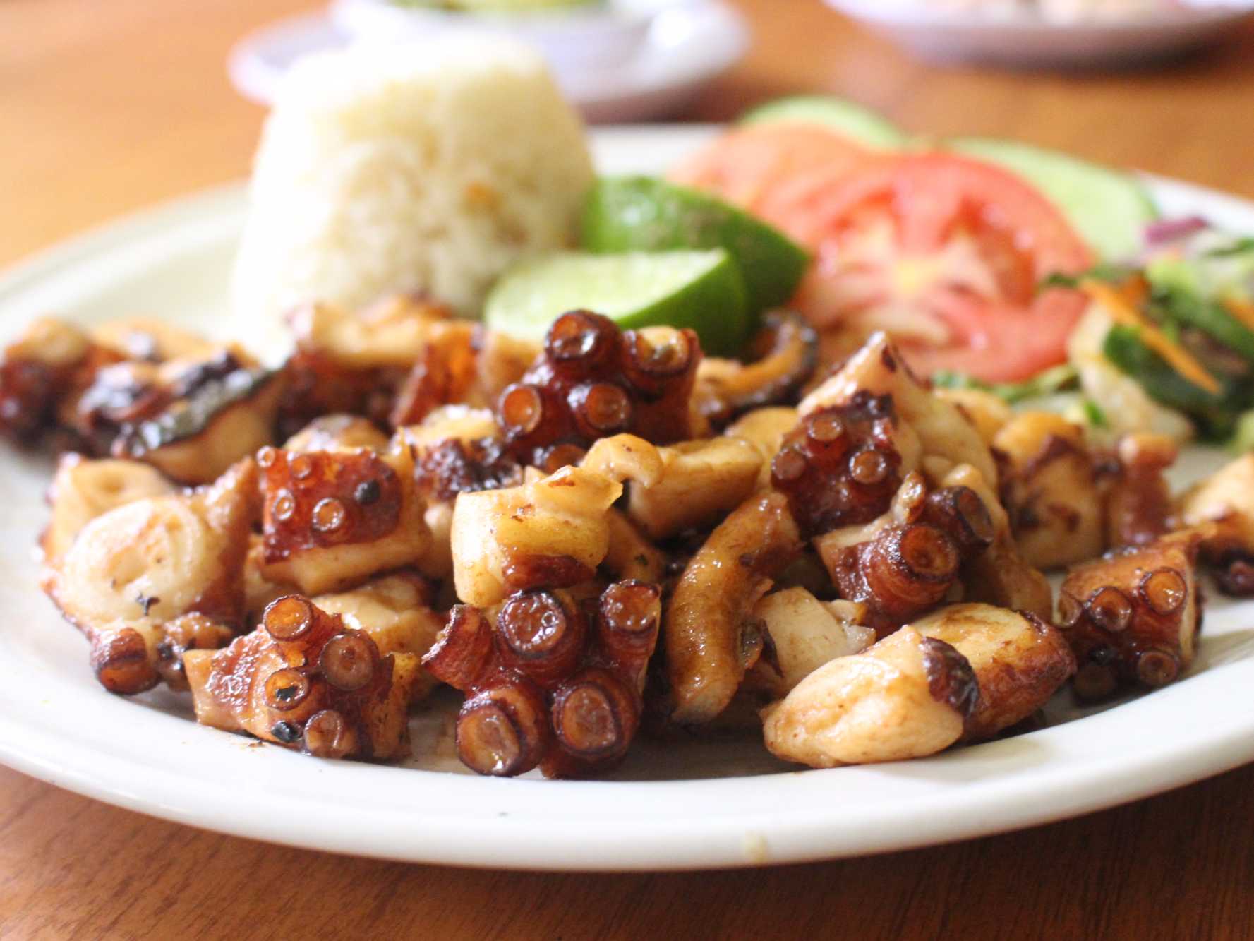 Pulpo frito en ceviche