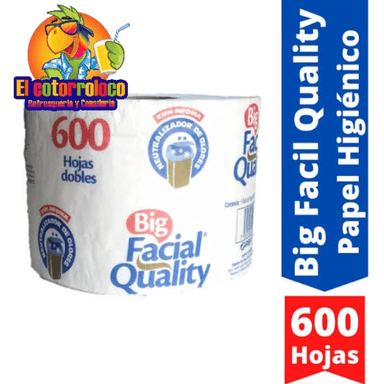 Rollo Papel Higiénico Big Facial Quality 600 H Dob